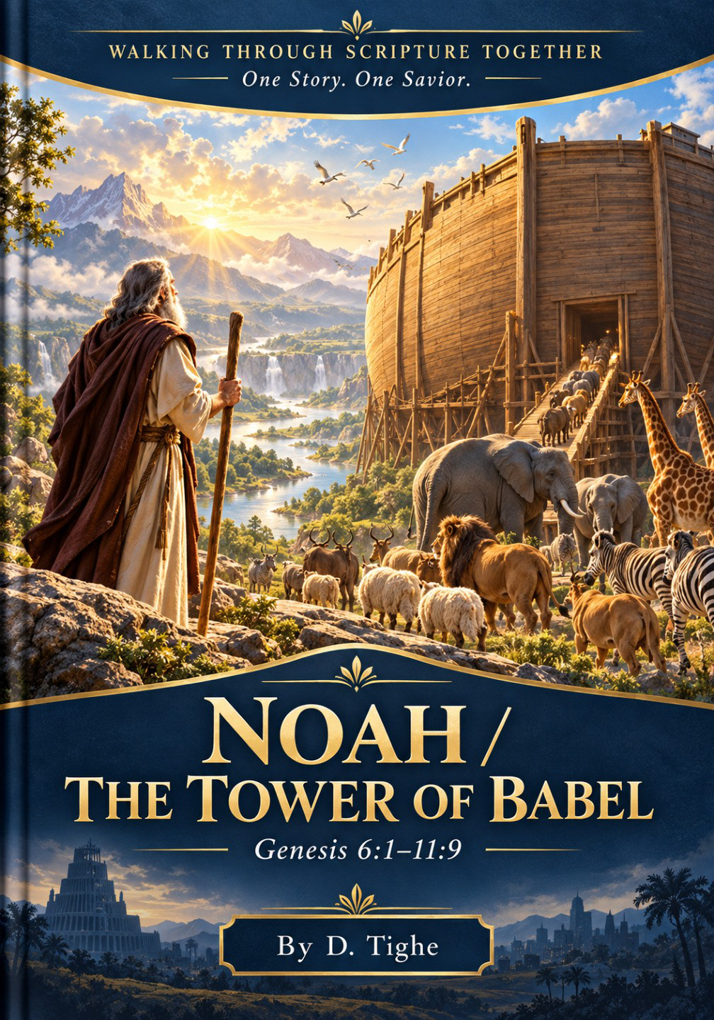Noah and the Tower of Babel main book cover by D. Tighe